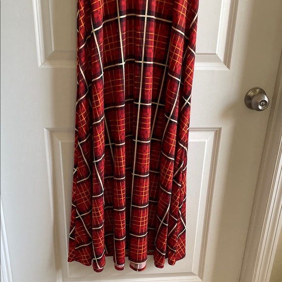 2 for $20 LuLaRoe Ana maxi dress Red and Black Plaid XS NWT - Picture 8 of 11